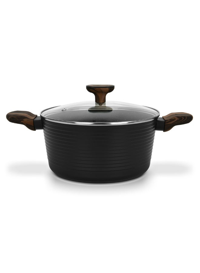Fissman Stockpot Cuisine 28x13.5cm/7.1 Ltr With Glass Lid (Aluminium With Non-Stick Coating) - Image 4